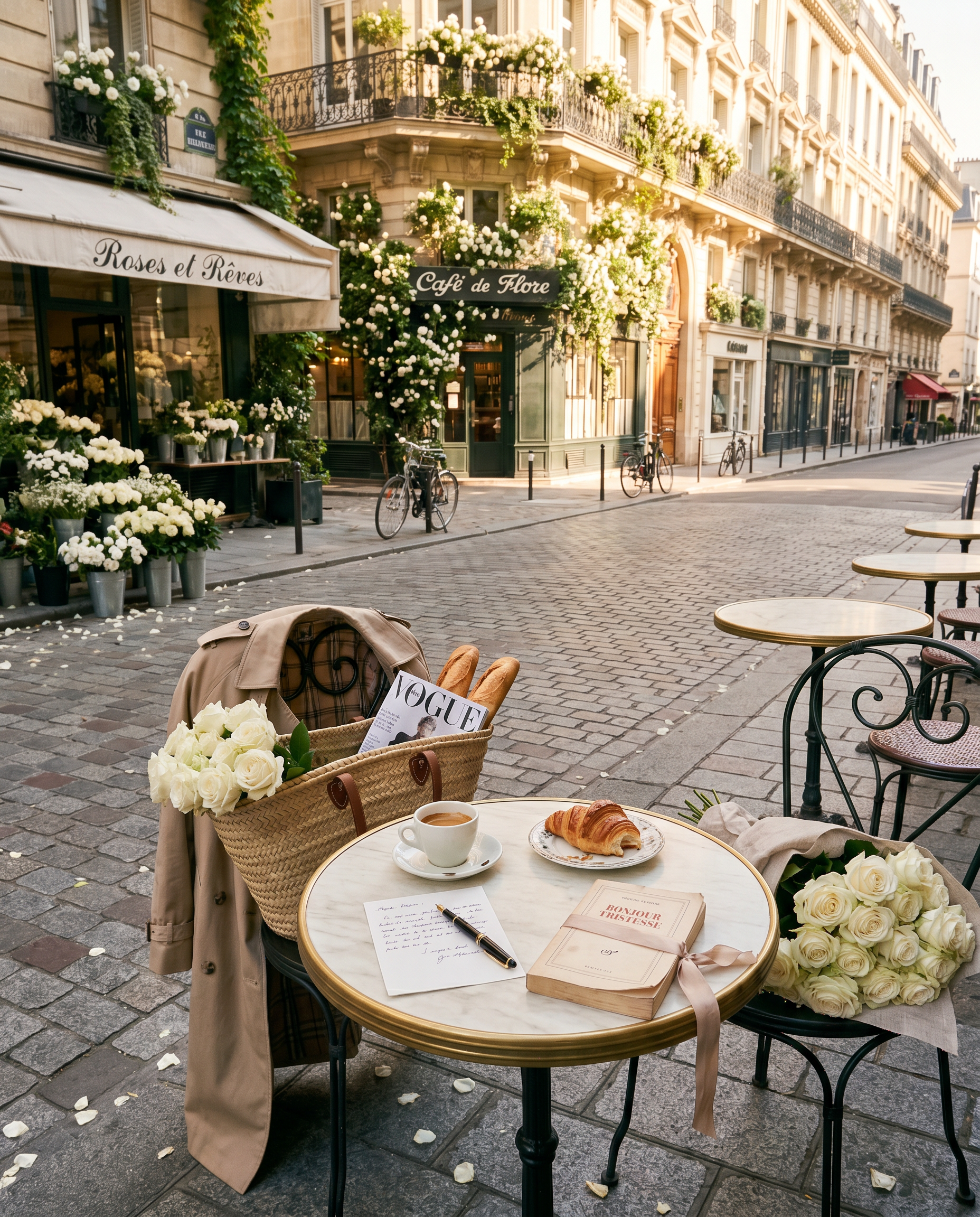 The Parisienne candle by Alias Los Angeles displayed against a Paris backdrop, with the elegant candle in the foreground and iconic Parisian architecture softly blurred in the background, evoking a chic, romantic French atmosphere.