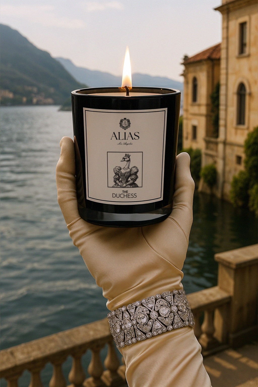 The Duchess Luxury Scented Candle by Alias Los Angeles – A sophisticated floral blend of tuberose, jasmine, and orange blossom. Hand-poured in Los Angeles, this elegant candle delivers a regal, long-lasting home fragrance experience.