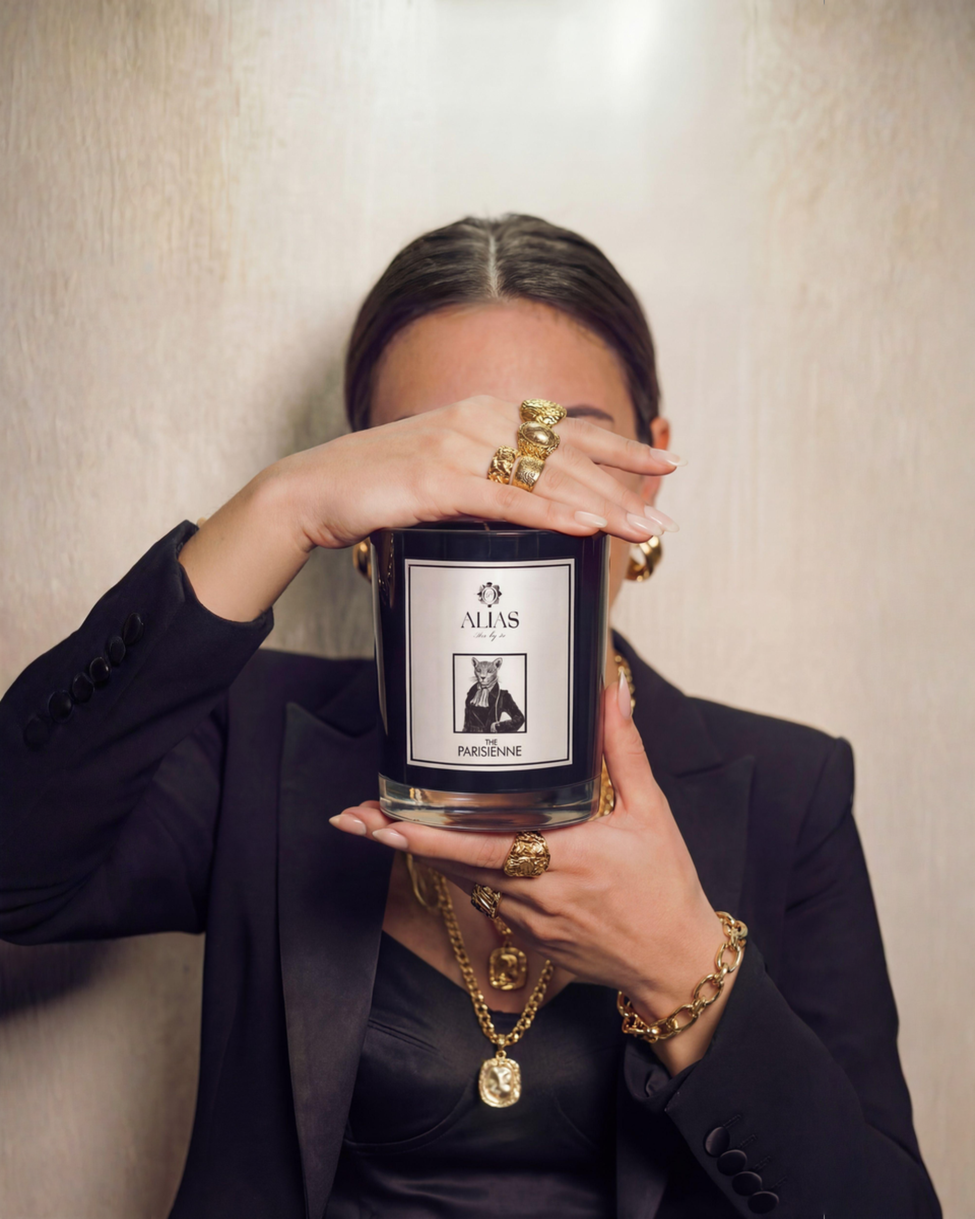 Luxury Parisienne candle by Alias Los Angeles featuring rose and black currant scent inspired by romantic Parisian gardens and chic floral elegance and upscale